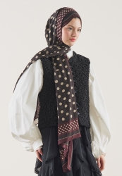POLKA DOTS PATTERN RAMI HIJAB BITTER COFFEE