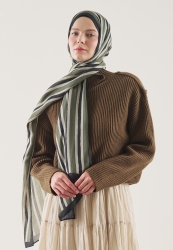 BLOCK STRIPE PATTERN RAMI HIJAB GREEN