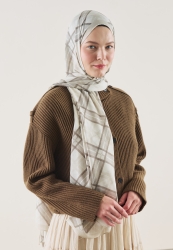PLAID PATTERN RAMI HIJAB BEIGE