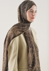 FLORAL LACE PATTERN RAMI HIJAB BROWN