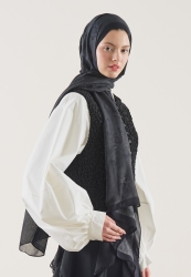 FLOWER SHADOW PATTERN RAMI HIJAB BLACK