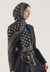 POLKA DOTS PATTERN RAMI HIJAB BLACK