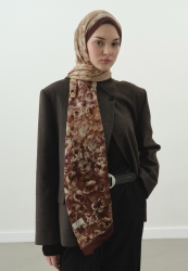 PEARLIE PATTERNED COTTON VISCOSE HIJAB BRICK