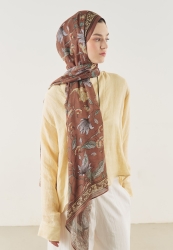 PURE ETHNİC DESEN SOFT VİSKON ŞAL TARÇIN KABUĞU