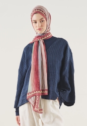 LİNE HARMONY PATTERNED SOFT VISCOSE HIJAB CHERRY