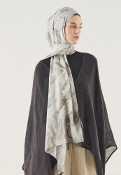 SOFT LINES PATTERNED SOFT VISCOSE HIJAB STONE