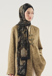 FLORAL LEGACY PATTERNED SOFT VISCOSE HIJAB BLACK