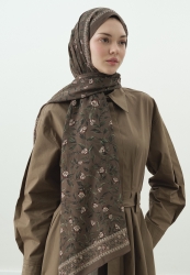 LEANA PATTERNED COTTON VISCOSE HIJAB MINK