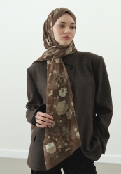 REVERIE PATTERNED COTTON VISCOSE HIJAB BROWN