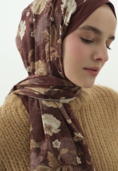 REVERIE PATTERNED COTTON VISCOSE SHAWL COPPER