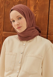 ORGANIC COTTON HIJAB RED BROWN