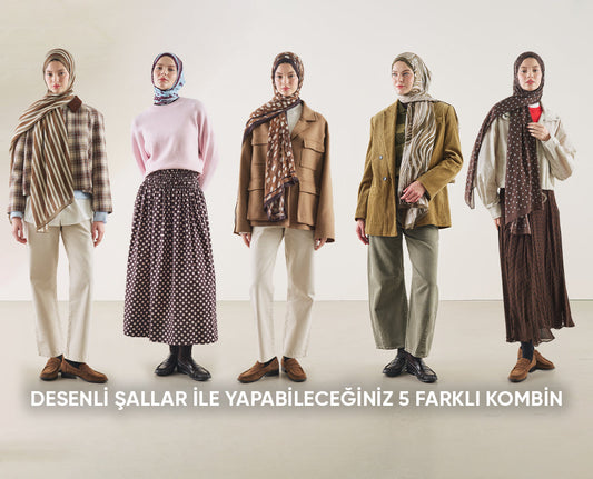 Desenli Şallar ile Yapabileceğiniz 5 Farklı Kombin