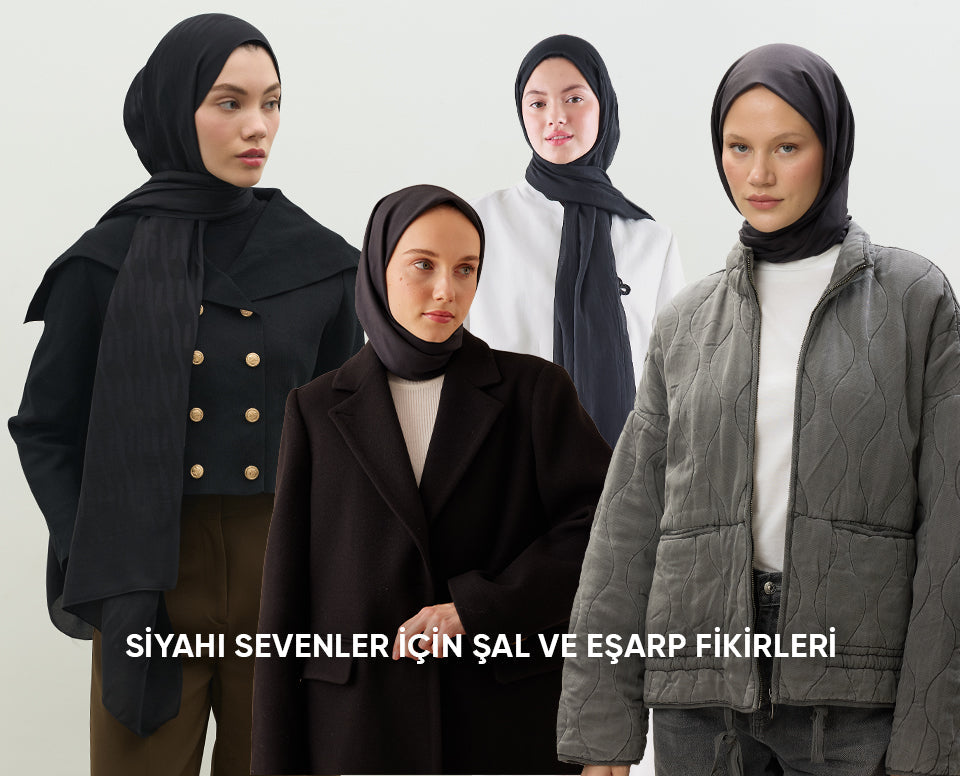 Siyahı Sevenler İçin Şal ve Eşarp Fikirleri