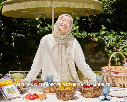 Yazı Renklendirecek Yazlık Şal Kombinleri