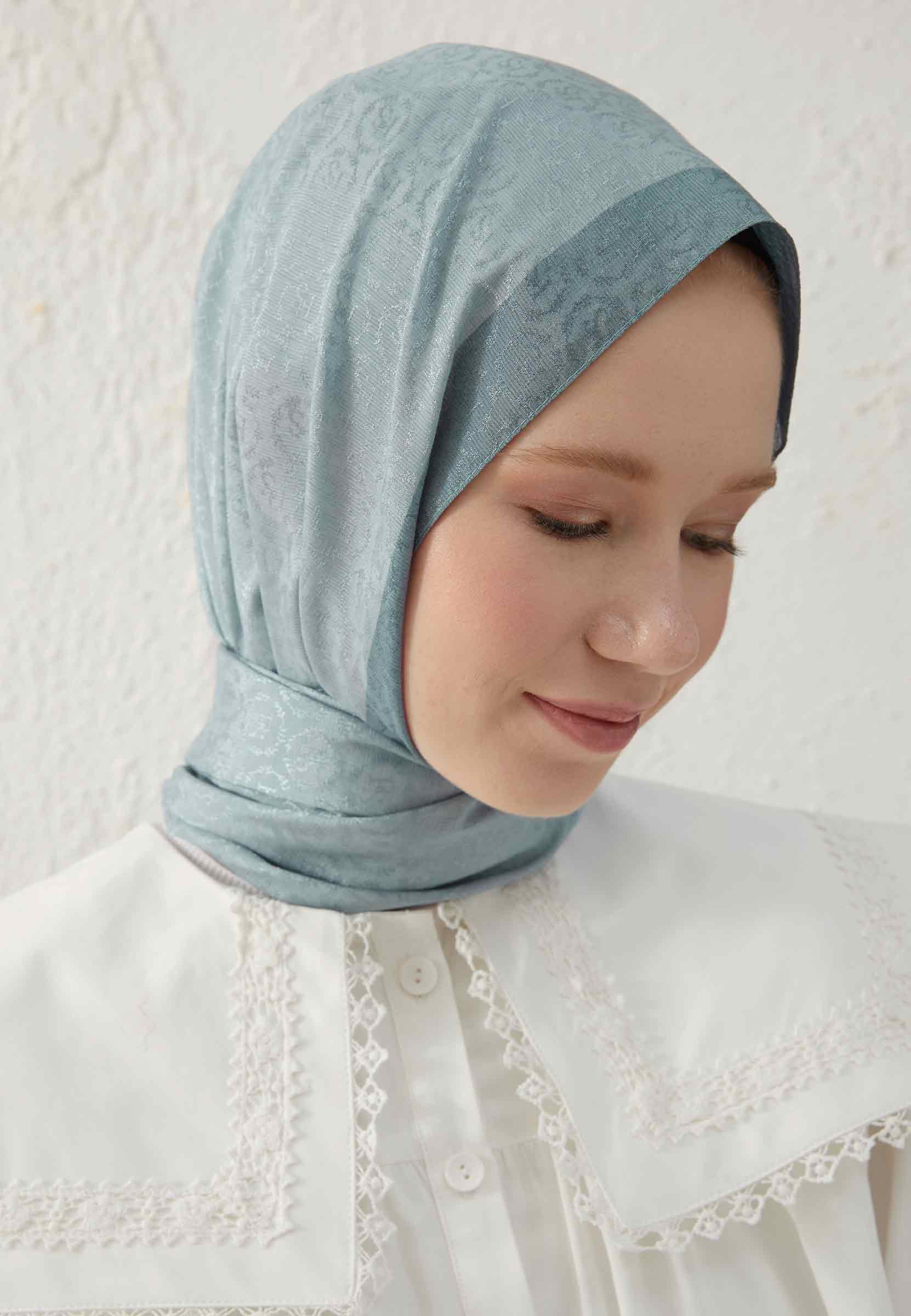 Mint Yeşili Monogram Şal