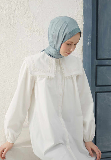 Mint Yeşili Monogram Şal