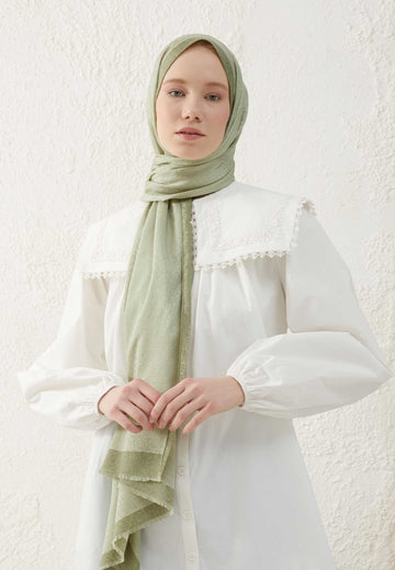 Çağla Yeşili Monogram Şal