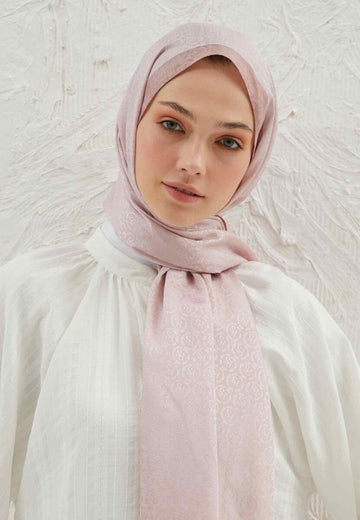 Gül Pembe Monogram Şal