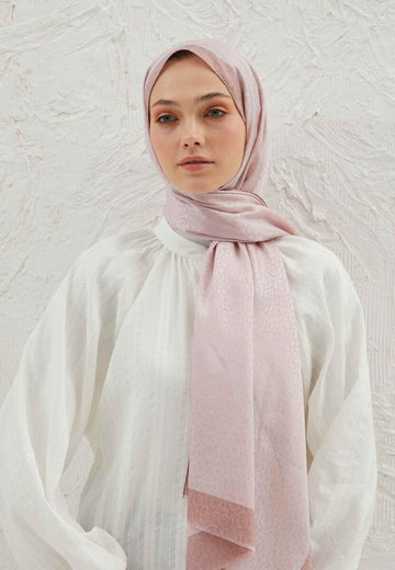 Gül Pembe Monogram Şal