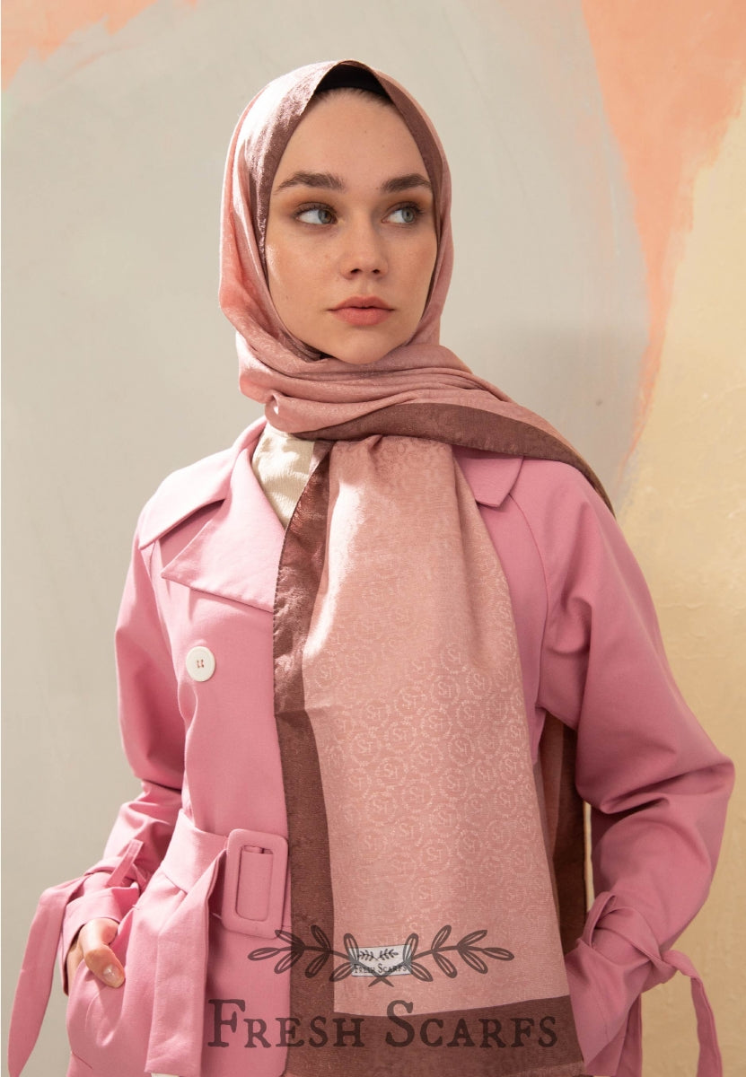 Gül Kurusu Monogram Şal