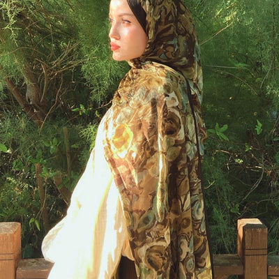 Astra Floş Viskon Şal Kahve