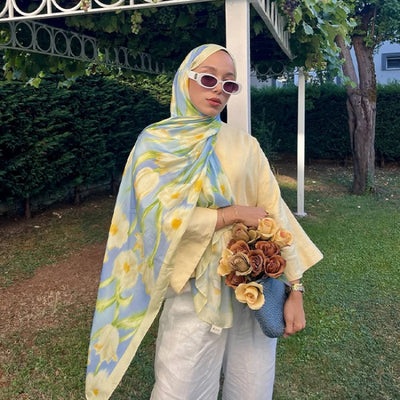 Irıs Garden Floş Viskon Şal Tereyağı