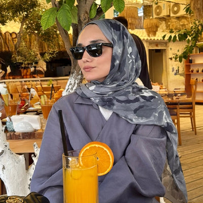 Lizzy Desen Rami Şal İndigo