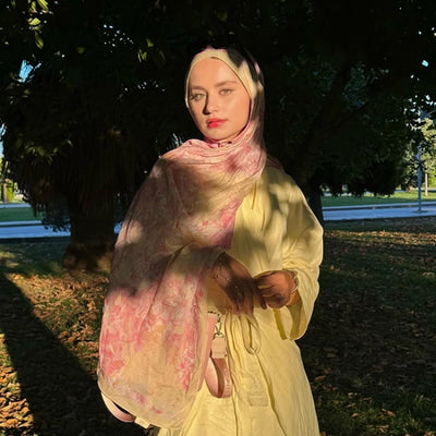 Summer Bloom Desen Rami Şal Soft Pembe