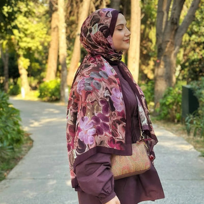 Astra Floş Viskon Şal Mürdüm