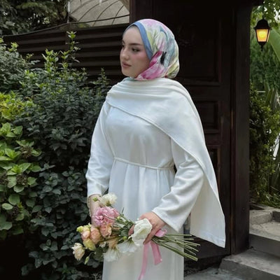 Soft Flora Floş Viskon Şal Mavi