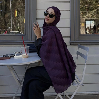 Nori İpeksi Jakar Şal Mor