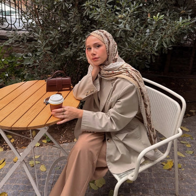 Wıld Paısley Desen Şal Sıcak Kahve