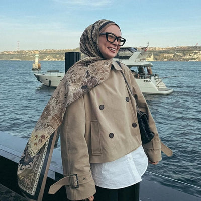 Arıane Desen Şal Vizon