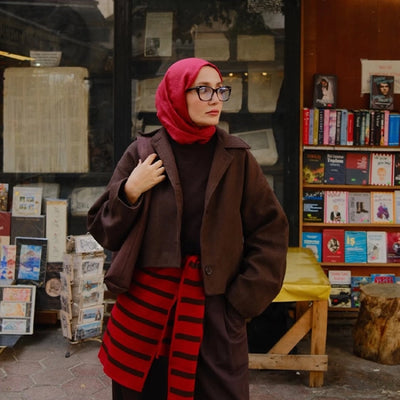 Kaşmir Dokulu Şal Kırmızı