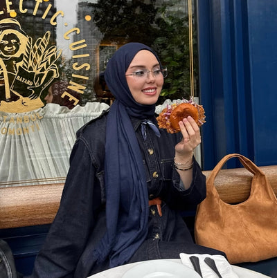 Kaşmir Dokulu Şal Lacivert
