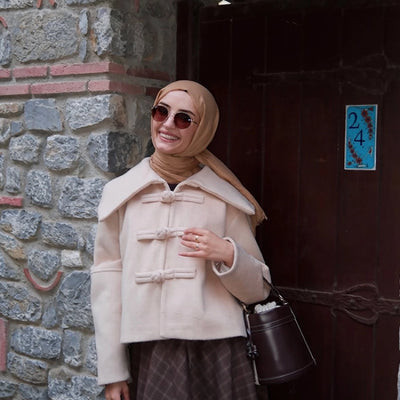 Kaşmir Dokulu Şal Sütlü Kahve