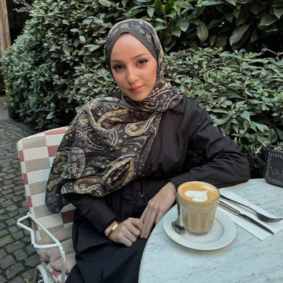 Panthea Desen Şal Siyah