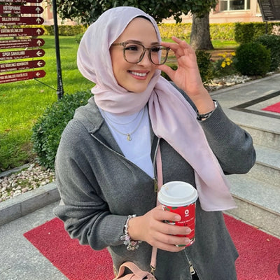 Oslo Pamuk Floş Jakarlı Şal Pudra