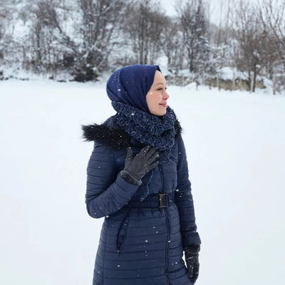 Kaşmir Dokulu Şal Lacivert
