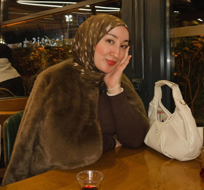 Fawn Desenli Pamuk Viskon Şal Vizon