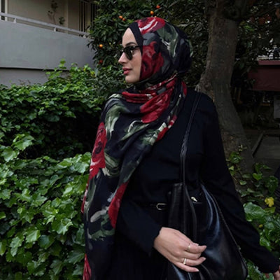 Rosaly Desen Vual Şal Kırmızı