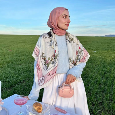 Enchanted Melody Desen Floş Viskon Eşarp Pastel Dream