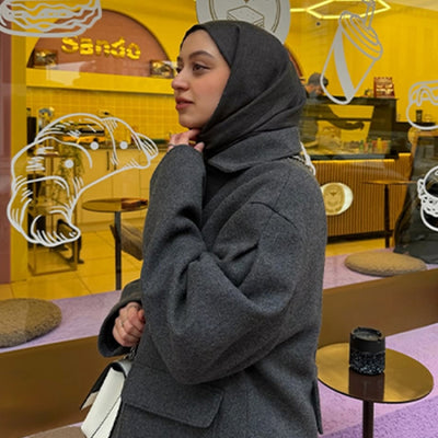 Kaşmir Dokulu Şal Antrasit