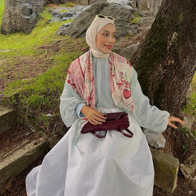 Tales Of Love Desen Floş Viskon Eşarp Blush