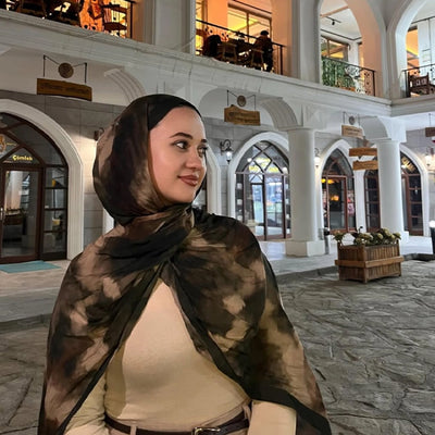 Batik Desen Rami Şal Kahve