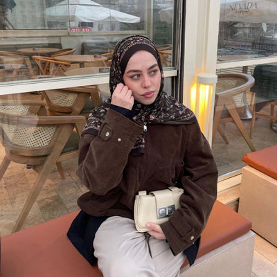 Leana Desenli Pamuk Viskon Şal Erik Çürüğü