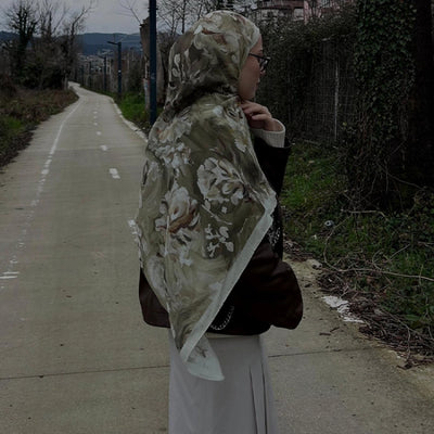Jane Desenli Pamuk Viskon Şal Çağla