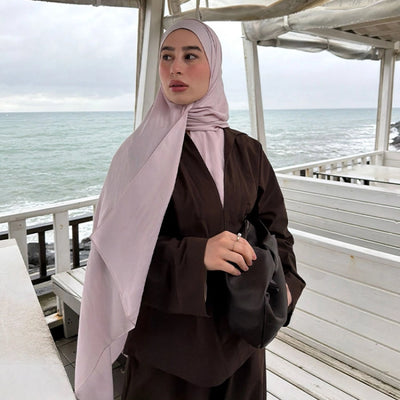 Nara Pamuk Floş Jakarlı Şal Pudra