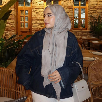 Nori İpeksi Jakar Şal Sıcak Gri