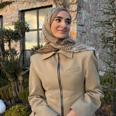 Dot Elegance Desen Rami Şal Vizon